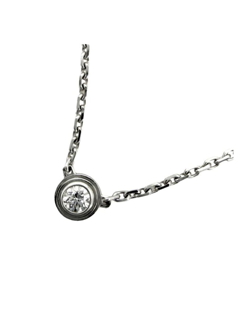 Cartier Necklace Damour XS Single Grain Diamond Star 18K White Gold 18 WG 18